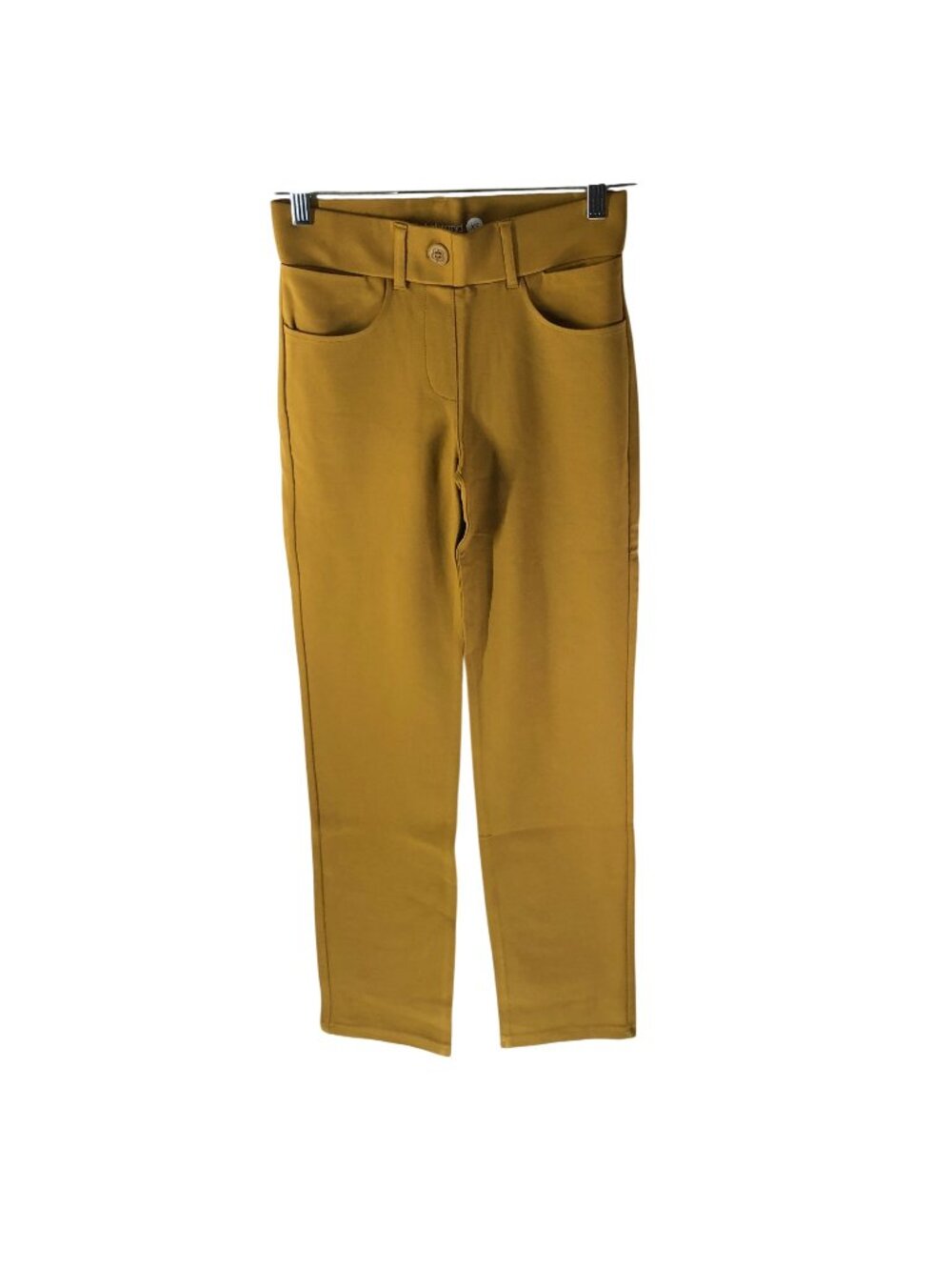 Betabrand 7-Pocket Dress Pant Yoga Pant Straight Leg Pants Yellow Size XS